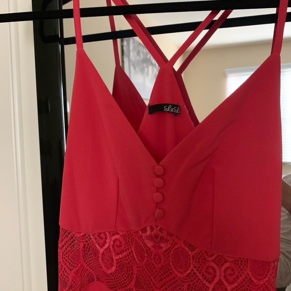 Lulus From Sheer to There Coral Pink Lace Dress - Picture 8 of 8